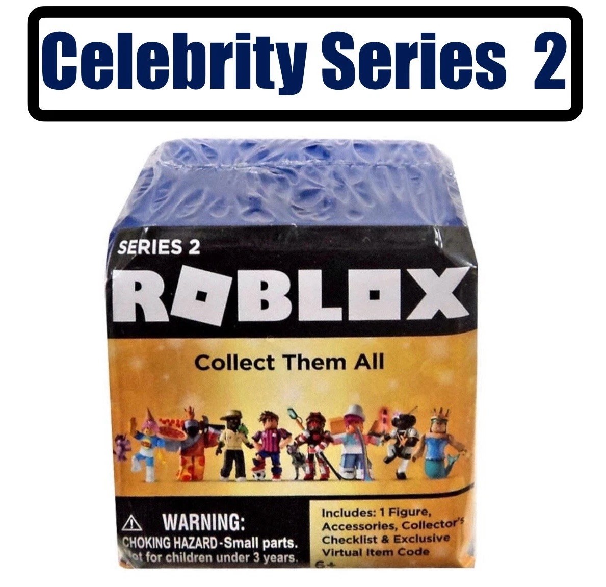 ROBLOX Gold Celebrity Series 2 Blue Blind Box Mystery Figure Cube