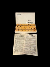 Vintage Puremco Standard Marblelike Dominoes No. 616 Waco USA Butterscotch Ivory