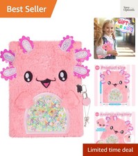 Axolotl Diary for Girls with Lock, Plush Axolotl Toys Gift for Teen Girls, Ki...