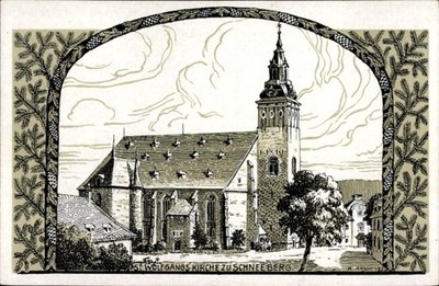 Künstler Ak Major, A., Schneeberg im Erzgebirge, Sankt Wolfgangskirche - 5051162