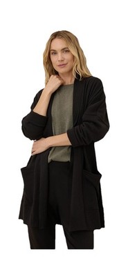 Pact branded women's organic cotton open-front cardigan. Size M/L
