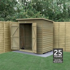 Forest 4LIFE 6x4 Shed Pent No Windows Double Door Wood Garden Shed Free Delivery