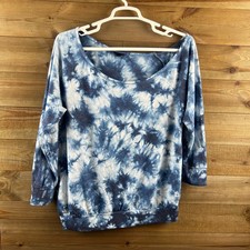 Torrid Womens Shirt Off Shoulder Lt Weight French Terry Sweatshirt Tie Dye 1X