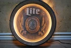 Vintage Miller Light Beer Barrel Lighted Advertising Sign Fixture 16"  WORKS!