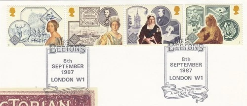 Victorian Britain GB Used ex FDC Mrs Beetons London W1 1987 ON PIECE (151124)