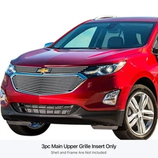 For Chevy Equinox 18-21 APG 3-Pc Polished 8x6 mm Horizontal Billet Main Grille