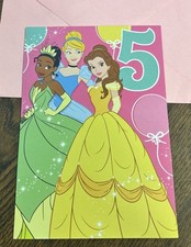 Disney 5th Birthday Princess 5 Year Old 5  x7  Hallmark Greeting Card