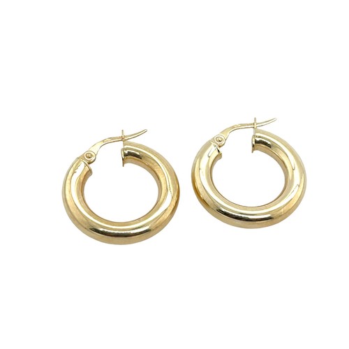 9ct Yellow Gold Hoop Earrings with Click Fittings - Picture 4 of 4