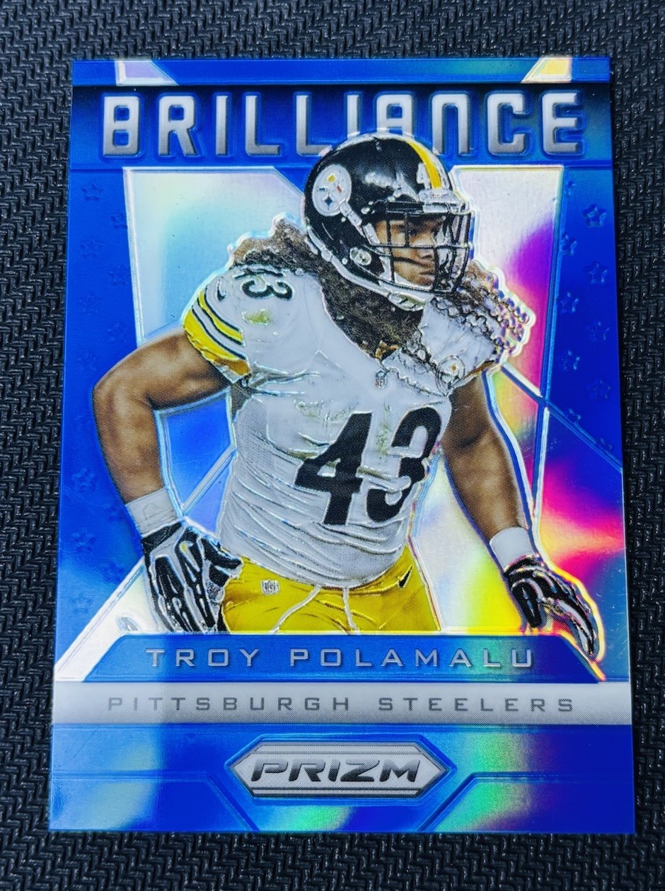 2013 Panini Prizm Brilliant Blue No. 19 Troy Polamalu