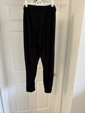 Eileen Fisher Black Viscose Knit Straight Leg Pull On Pants Relaxed Pockets Sz L