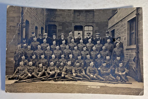 ANTIQUE WW1 British Army Soldier Group Photo RPPC Black Watch Regiment Military