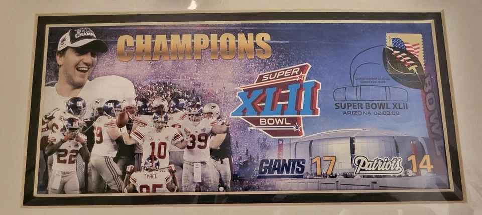 New York Giants Super Bowl XLII Champions David Tyree Helmet Catch Photos 15x12 - Image 2 of 4