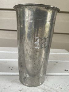 Signed Genuine Pewter Antique Tumbler Early 1900’s 