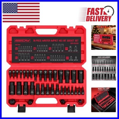 Precision Engineered 36-Piece Hex Impact Socket Set - Perfect for Auto Repair