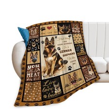 German Shepherd Blanket Soft Fuzzy Fleece Dog Decor Plush Throw 50x40 Inch