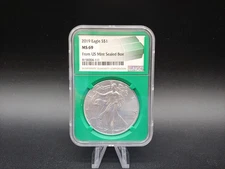 2019 ASE American Silver Eagle $1 NGC MS69 - Green Core From US Mint Sealed Box