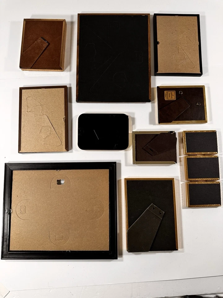 Vtg Picture Photo Frames Brass Gold Tone MCM Hinged Varies MIXED LOT 0f 10 - Image 2 of 4