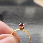 Gold Plated Solitaire Ring with Round ruby Stone Prong Setting Size 5 — photo 3
