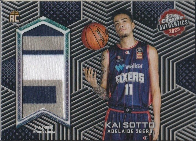 ~ 2022-23 TOPPS CHROME NBL GAME-USED RELIC * 3-COLOUR PATCH * - KAI SOTTO ~