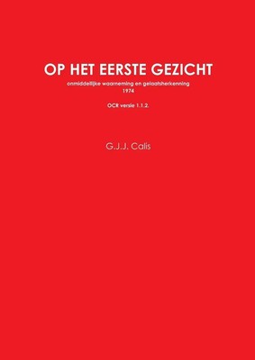 G. J. J. Calis | Op het eerste gezicht OCR ISBN | Taschenbuch | Niederländisch