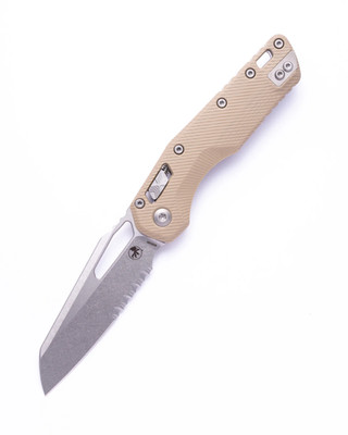 Microtech MSI 210-11FLGTTA RAM-LOK Tan Fluted G-10 Stonewash Partial Serrated