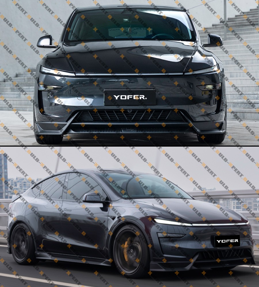 For 25-26 Tesla Model Y Juniper Premium Gloss Black Front Bumper