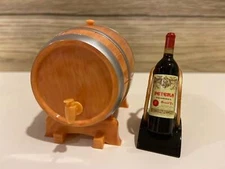 1/6 scale Dollhouse Miniature wine Barrel set wine stand holder