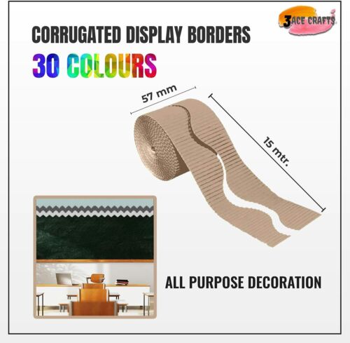 Corrugated Scalloped Border Roll: Classroom wall Decoration Display Pack of 2 - Picture 201 of 247