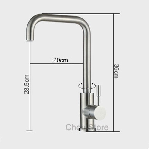 Deck Mount Stainless Steel Kitchen Sink Faucet Swivel Spout Water Mixer Tap NEW - Picture 4 of 4