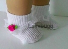 Socks Lace Hot Pink Rose for Baby 15" American Girl Doll 18" FREESHIP ADD-ONS