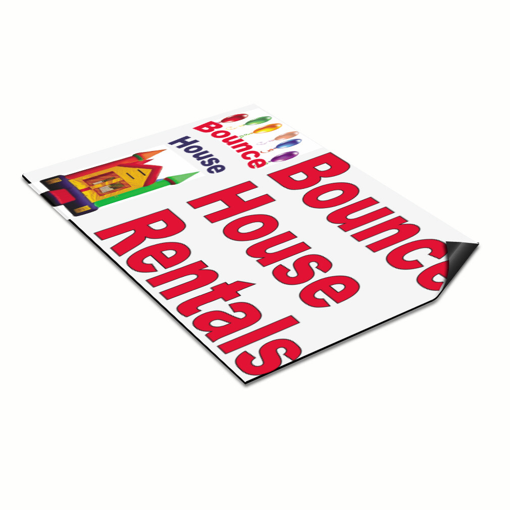 Car Magnet Set of 2 Bounce House Rentals Red Car Advertising Industrial Sign