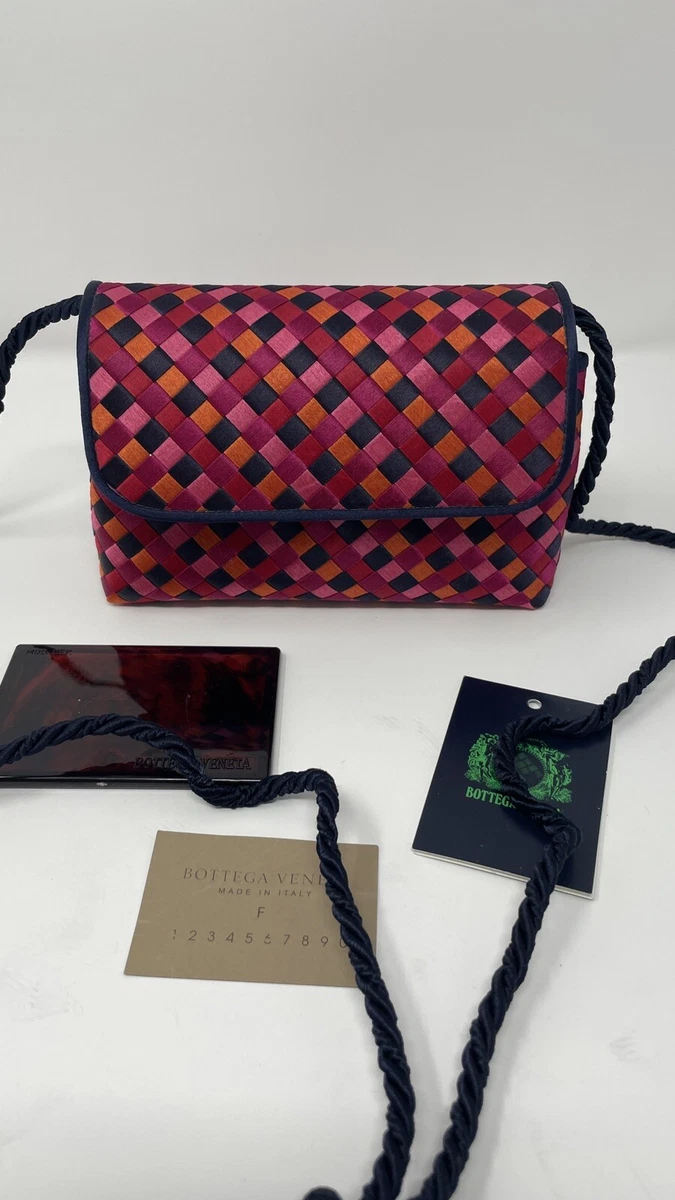 Vintage BOTTEGA VENETA Multicolor Intrecciato Silk Shoulder Clutch