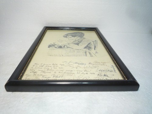BESONDERE ANTIKE KARIKATUR ZEICHNUNG SCHACHSPIELER VINKOVCI 1933 KROATIEN JUDEN - Bild 3 von 8