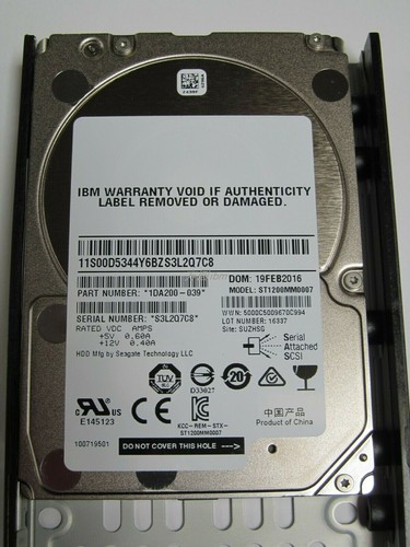 IBM 85Y6156 85Y6155 00NC527 00AR327 1.2TB 2.5'' 10K 6G SAS 3542 V7000 Hard Drive - Picture 4 of 4