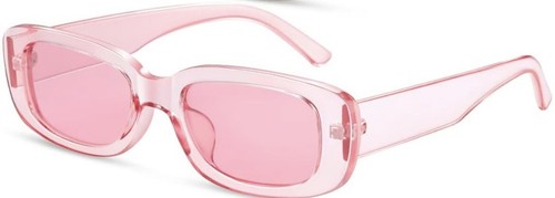 Ladies Pink Rectangular Sunglasses With Polarized Lens New
