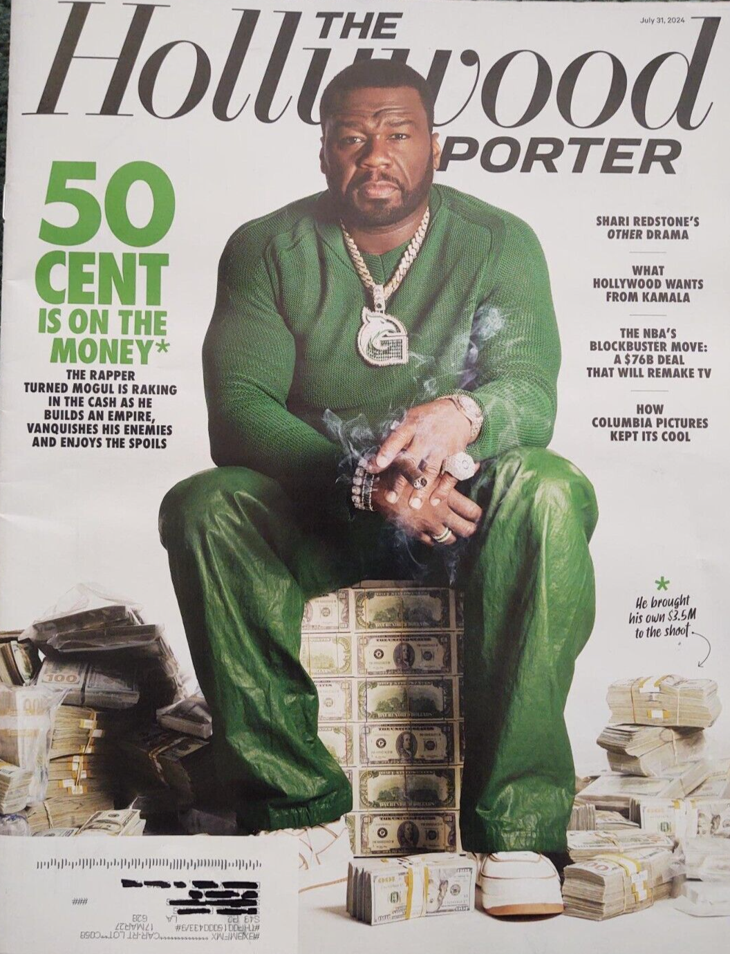 THE HOLLYWOOD REPORTER MAGAZINE JULY 31, 2024 50 CENT RAPPER COVER BRAND NEW