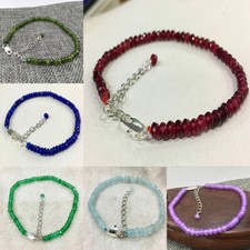 Wholesale 2x4mm Faceted Multi-color Gems Rondelle Beads Bangle Bracelet 7.5''