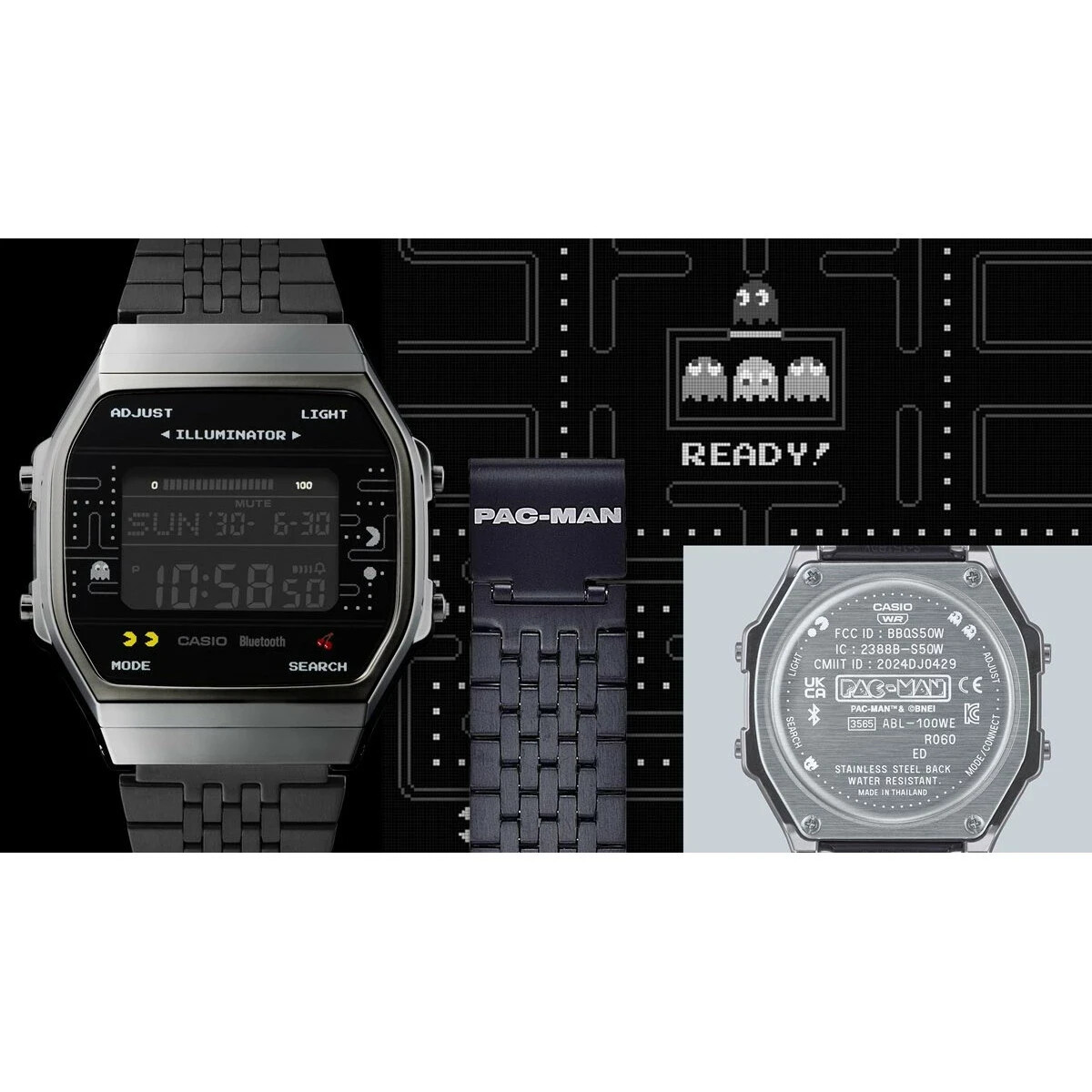 CASIO PAC-MAN Watch ABL-100WEPC-1B Bluetooth Japan Model Men's