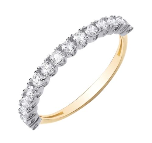 9ct Yellow Gold 0.50ct Simulated Diamond Eternity Band Ring size J to S - Picture 1 of 9