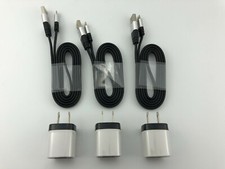 3x Wall Charger Adapter 3x USB Data Sync Charger Charging Cord For Iphone ipad