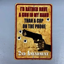 Second Amendment THIS HOUSE PROTECTED BY 2ND AMENDMENT TIN SIGNAGE MAN CAVE SIGN