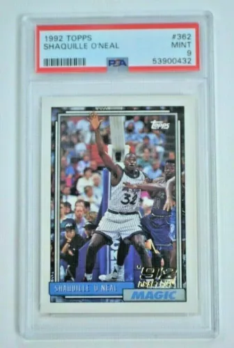 SHAQUILLE O'NEAL 1992 Topps Rookie RC # 362 MINT PSA 9