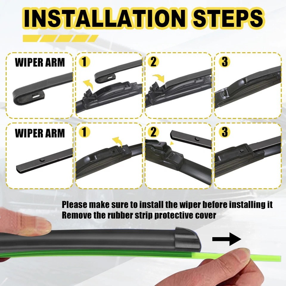 Limpiaparabrisas delantero suave de goma natural para Toyota Tacoma 1995-2004 Foto 4 de 4