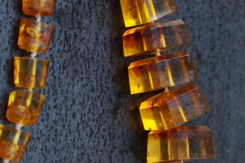 ANTIKE PRESSBERNSTEINKETTE HALSKETTE ANTIQUE AMBER NECKLACE - Picture 6 of 12
