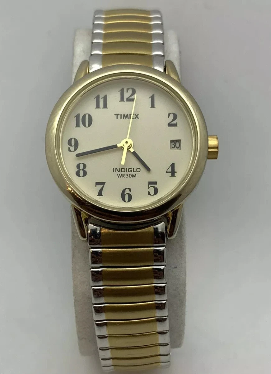 Vintage Timex Women s Easy Reader Two Tone Watch Indiglo Date