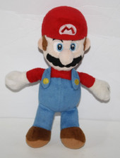 Super Mario Bros Plush Stuffed Doll 9" Soft Toy Red Hat Blue Overalls Sewn Eyes