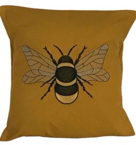 Kissenbezug Goldbiene bestickt, 16”x16” Geschenkidee