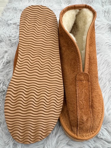 Women’s Suede Slippers Boots With Foldable Cuff And Sheepskin Wool Lining. - Picture 24 of 47
