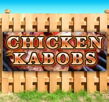 CHICKEN KABOBS Advertising Vinyl Banner Flag Sign USA CARNIVAL FOOD FAIR