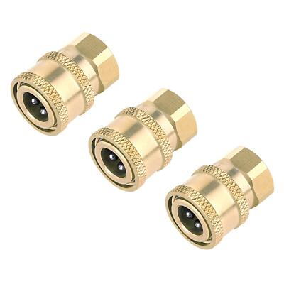 #ad 3 Pack Pressure Washer Coupler Brass Fittings 1 4 Inch Quick Connect to Femal... $20.25